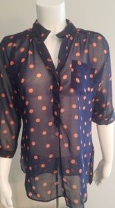 Cupid's Diary Sheer polka dot blouse